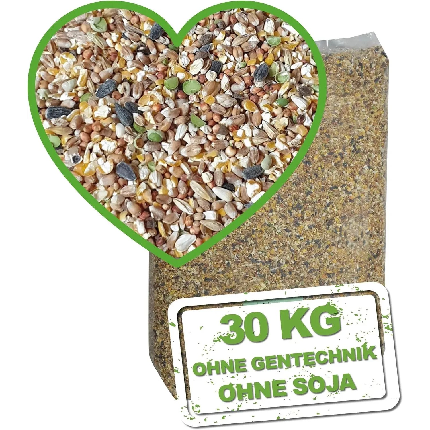 MeineHennen KÖRNER VITAL Hühnerfutter, 30kg Sack mit Körnermischung und Muschelschalen.